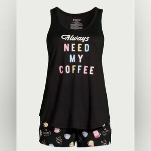 Women's Print Tank Top and Shorts Pajama Set Size Medium
